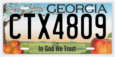 GA license plate CTX4809