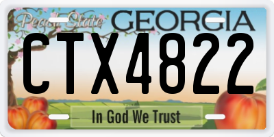 GA license plate CTX4822