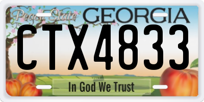 GA license plate CTX4833