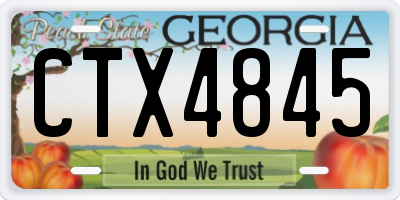 GA license plate CTX4845