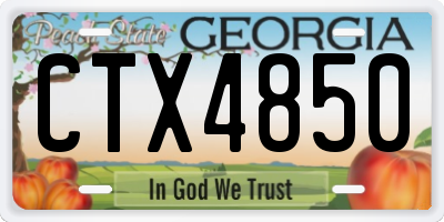 GA license plate CTX4850