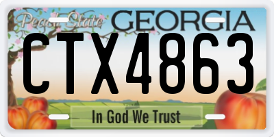 GA license plate CTX4863