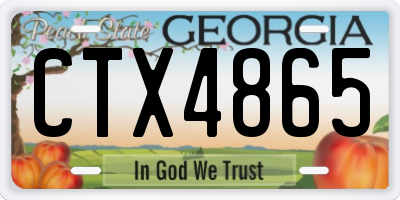 GA license plate CTX4865