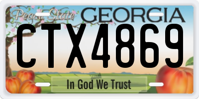 GA license plate CTX4869