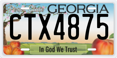 GA license plate CTX4875