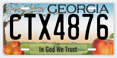 GA license plate CTX4876