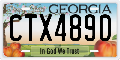 GA license plate CTX4890