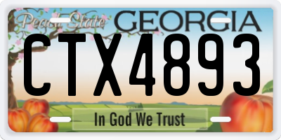 GA license plate CTX4893