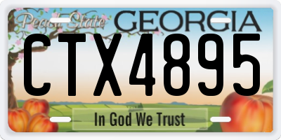 GA license plate CTX4895