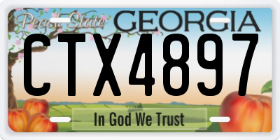 GA license plate CTX4897