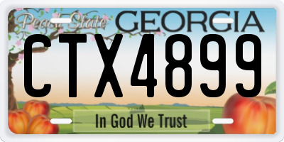 GA license plate CTX4899