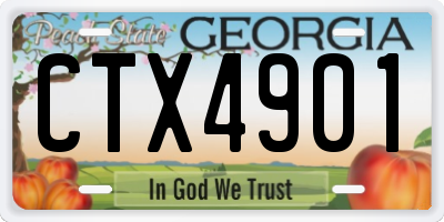 GA license plate CTX4901