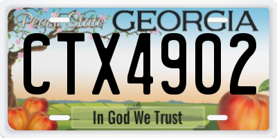 GA license plate CTX4902