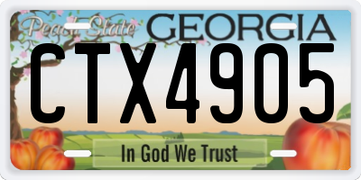 GA license plate CTX4905