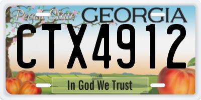 GA license plate CTX4912
