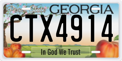 GA license plate CTX4914