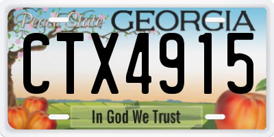 GA license plate CTX4915