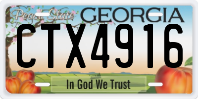 GA license plate CTX4916