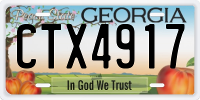 GA license plate CTX4917