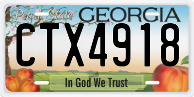 GA license plate CTX4918
