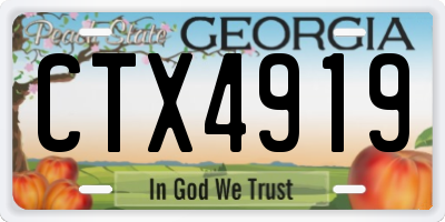 GA license plate CTX4919