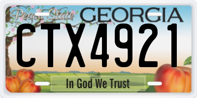 GA license plate CTX4921