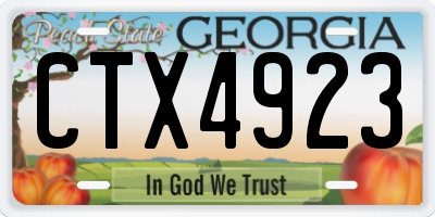 GA license plate CTX4923