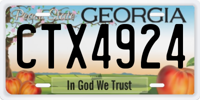 GA license plate CTX4924