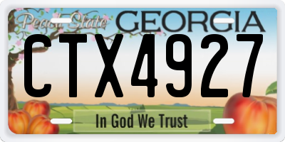 GA license plate CTX4927