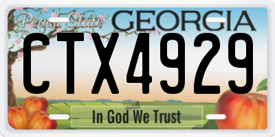 GA license plate CTX4929