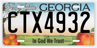GA license plate CTX4932