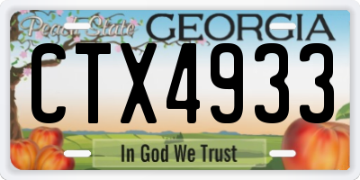 GA license plate CTX4933