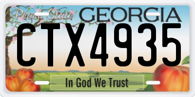 GA license plate CTX4935