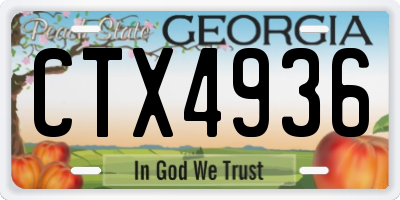 GA license plate CTX4936