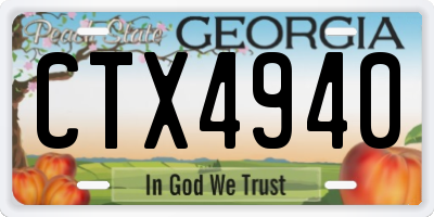 GA license plate CTX4940