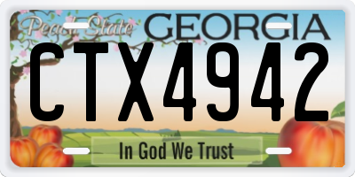 GA license plate CTX4942