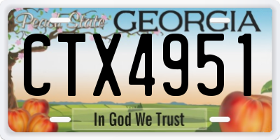 GA license plate CTX4951