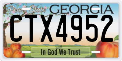 GA license plate CTX4952