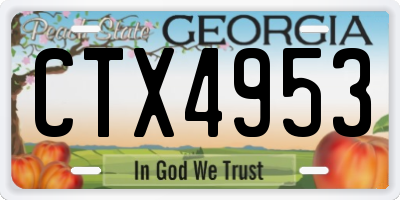 GA license plate CTX4953
