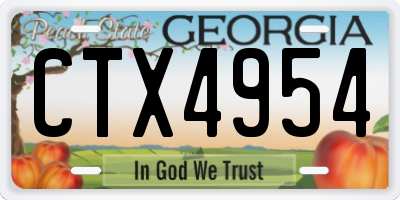 GA license plate CTX4954