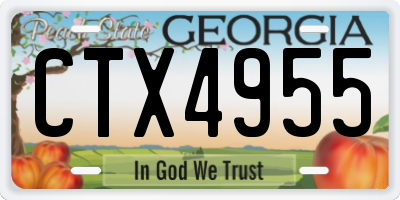 GA license plate CTX4955