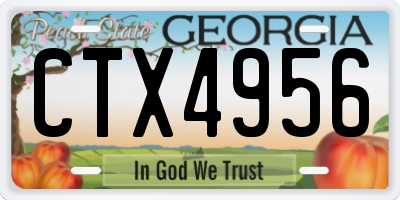 GA license plate CTX4956