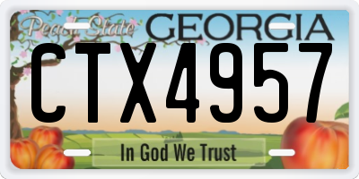 GA license plate CTX4957