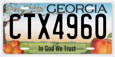 GA license plate CTX4960