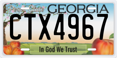 GA license plate CTX4967