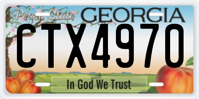 GA license plate CTX4970