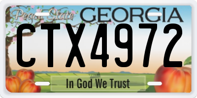 GA license plate CTX4972