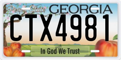 GA license plate CTX4981