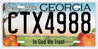 GA license plate CTX4988