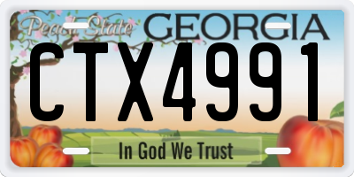 GA license plate CTX4991